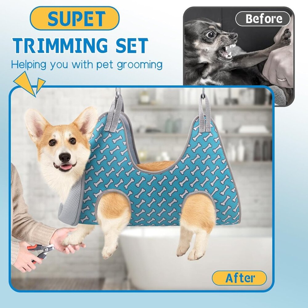 Dog Grooming Hammock for Small Dogs Cat, Relaxation Pet Grooming Hammock Restrai - Picture 2 of 8